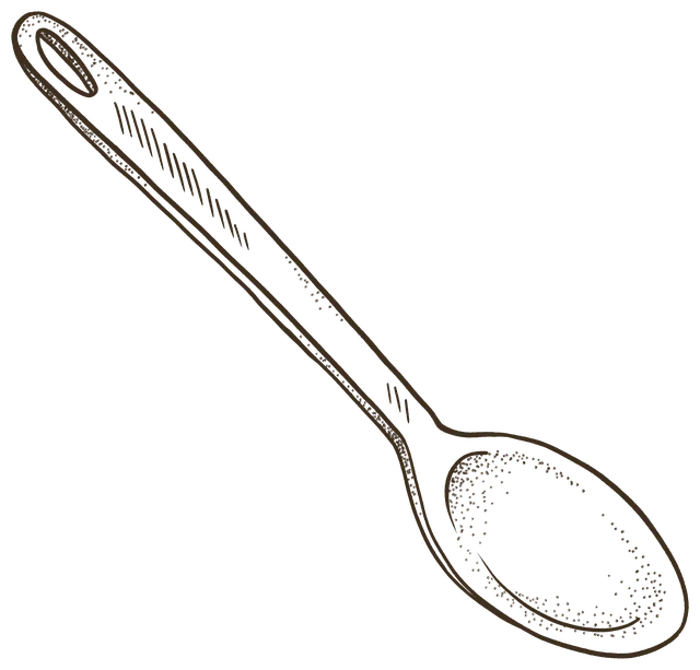 A long-handled spoon with a hanging hole