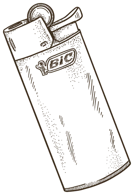 A Mini Bic lighter