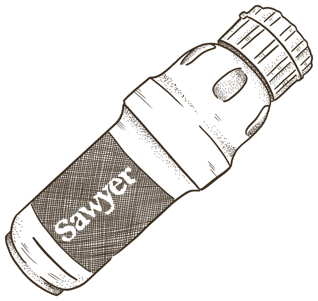 A Sawyer Squeeze filter on its own, without a pouch